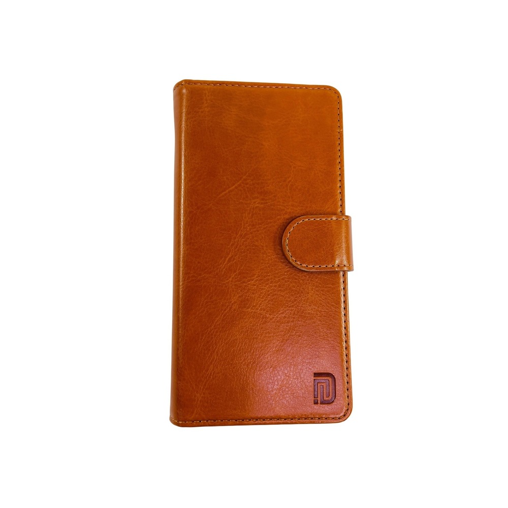 DJBull Tan Leather Wallet Folio Case for Samsung Galaxy S10 Plus Card Slots